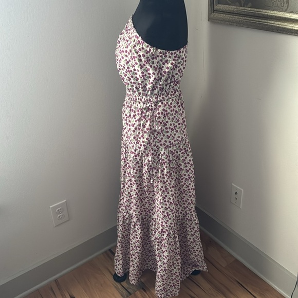 GAP floral print strapless tiered Boho peasant cottage cotton maxi dress Sz S - Picture 3 of 9